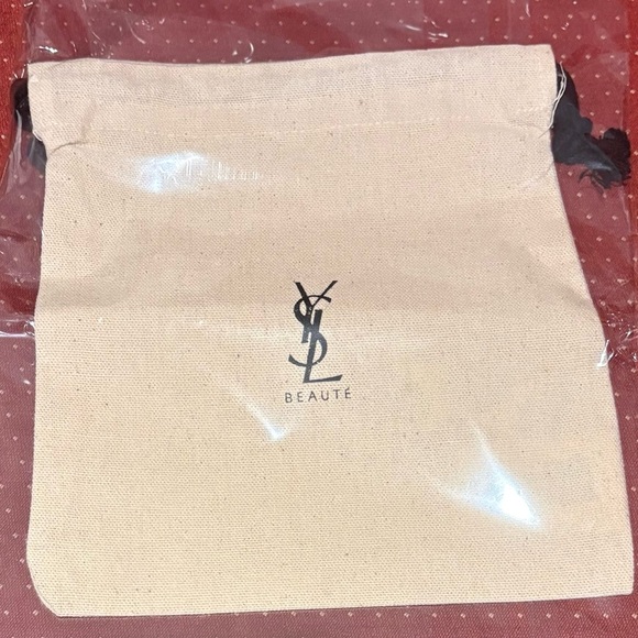 YSL Beauty Handbags - YSL Beauté Cream Drawstring Pouch Dustbag, 7x9 inch - NEW